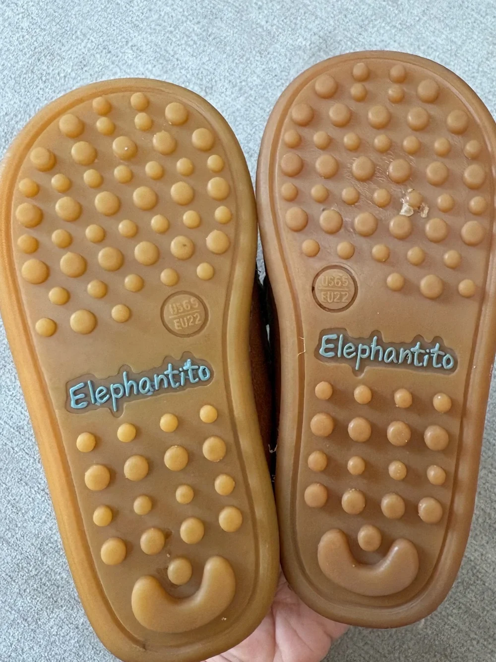 elephantito leather boy moccasin loafer brown tan formal shoes US 6.5 EU 22 12M